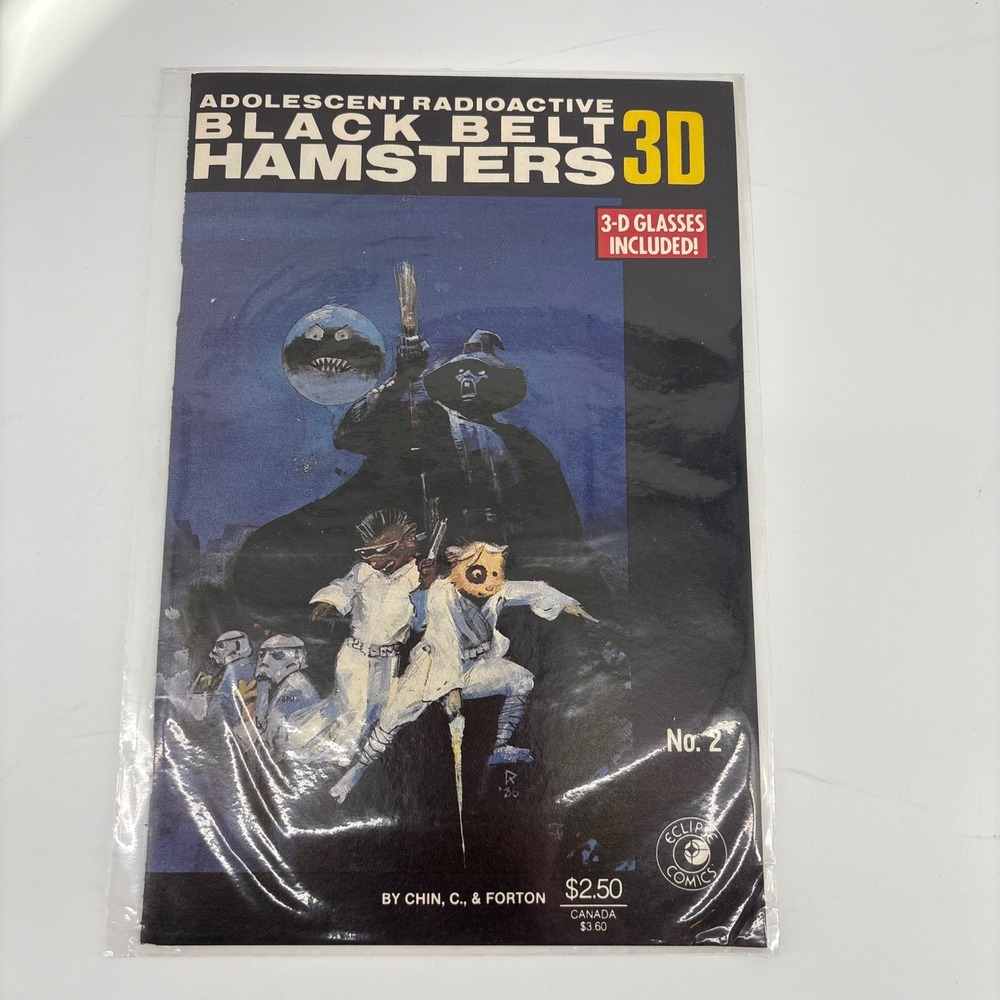 Adolescent Radioactive Black Belt Hamsters 3D #2 Eclipse Comics '86 with Glasses